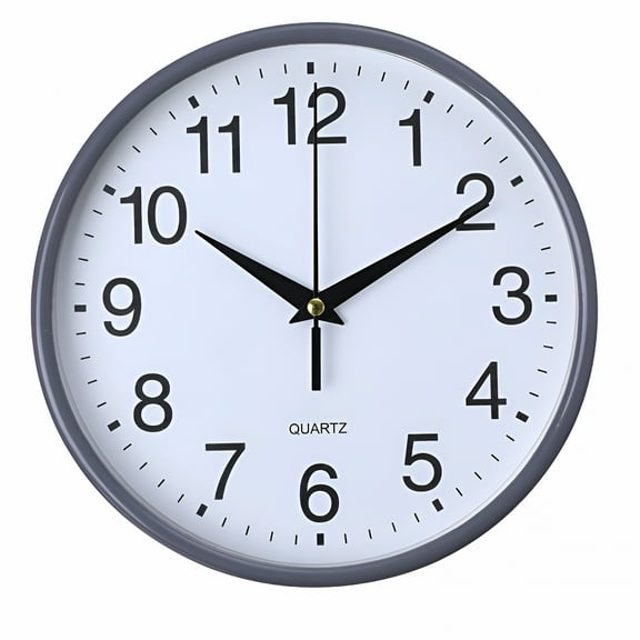 DESIGNICE Round Wall Clock, Modern Wall Clock Battery Operated Wall Clocks, Silent Easy Installation Non Ticking Small Analog Clock, for Bedroom, Kitchen, Bathroom, Office, Home