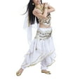thumbnail image 5 of BellyLady Belly Dance Hip Scarf 158 Gold Coins Dance Skirt-White, 5 of 6