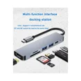 thumbnail image 4 of Adaptador de concentrador USB C, concentrador tipo C 6 en 1, con salida HDMI de 4k, 2 puertos USB, carga USB C Pd de 100 vatios, lector de tarjetas SD/TF, adecuado para MacBook/Pro/Air y más, 4 of 5