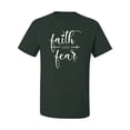 thumbnail image 2 of Cute Christian Quote Faith Over Fear Inspirational/Christian Men's Graphic T-Shirt, Forest Green, Small, 2 of 3