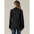 thumbnail image 3 of DARING DIVA Women's Faux Suede Blazer Double Breasted Suit Jacket XL Black, 3 of 6