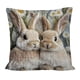 thumbnail image 2 of Funda de cojín con estampado floral de conejo de Pascua | Cojín de sofá de 45 x 45 cm para sala de estar | Decoración de poliéster para primavera y Pascua, 2 of 6