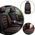 thumbnail image 4 of Fit for Nissan 96% Car Models,Artificial Leather Front Set Car Seat Covers,Airbag-Compatible,Non-Slip Car Seat Cushions,Easy to Install(Brown+Balck,Standard), 4 of 6