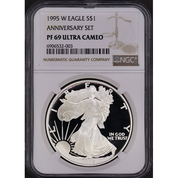 1995-W American Silver Eagle NGC PR69DCAM - Key Date Anniversary Set