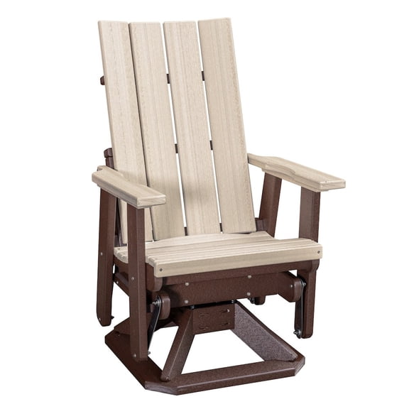 American Furniture Classics Brandon Swivel Glider in Birchwood on a Tudor Brown Base