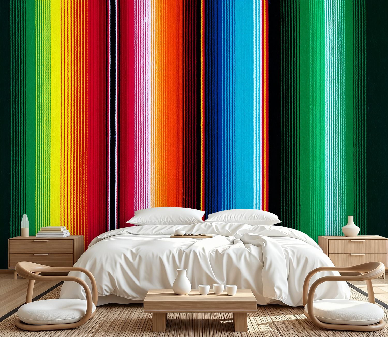 Wall Mural Peel and Stick colorful seamless mexican style serape gesign Self-Adhesive Wallpaper Removable Wall Decal Wall Sticker Home Decor for Living Room Bedroom 100"x144"