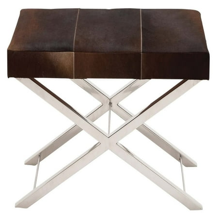 Decmode Leather Padded Stainless Steel Bench Walmart Com