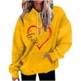 thumbnail image 1 of DondPO Hauts de la Saint-Valentin pour Femmes 2024 Chandail en Molleton de la Saint-Valentin Mignon en Forme de Cœur Imprimé Pull Col Rond Manches Longues Pull de la Saint-Valentin Chandails en Molleton de la Saint-Valentin pour Femmes Jaune TG Liquidation!, 1 of 3