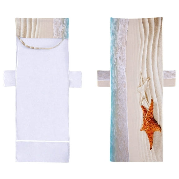 Hiroekza Ultra-Absorbent Microfiber Beach Chair Cover with Side Pockets & Non-Slip Design