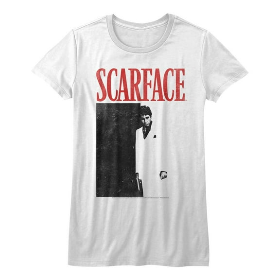 Scarface Blackandred White Junior Women's T-Shirt