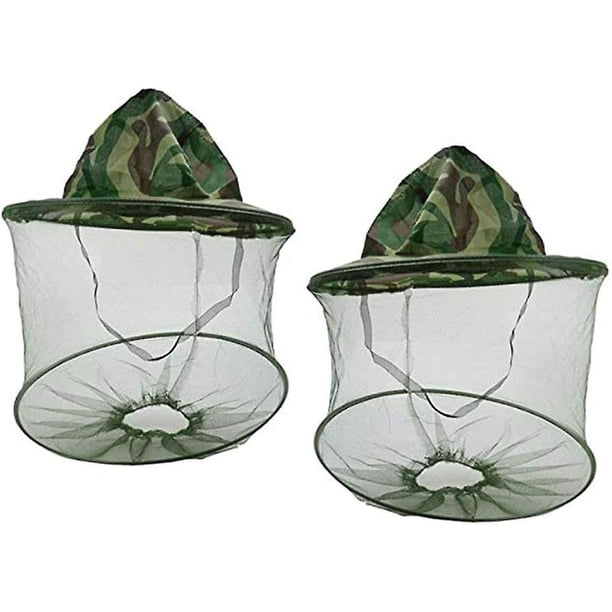 Sombrero de Apicultura Rojo Verde Camuflaje con Velo Anti Mosquito para Apicultor