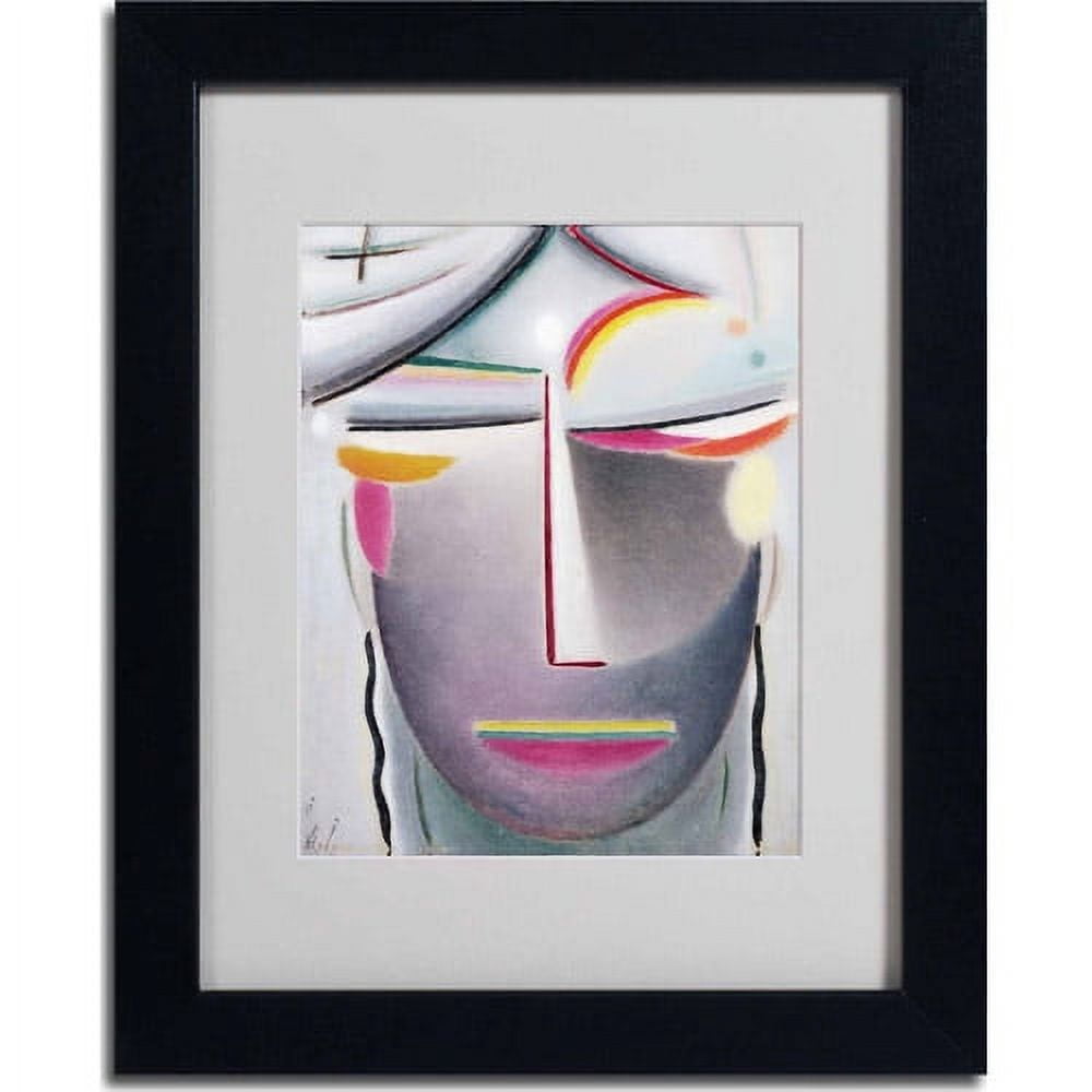 Trademark Fine Art "Head (Dark Buddha)" Matted Framed Art by Alexej von Jawlensky, Black Frame