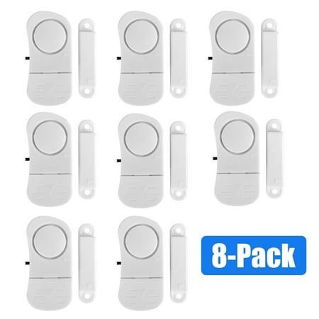 8-pack Door Window Alarm, Home Window Security System Wireless Magnetic Sensor Switch Burglar Anti-Theft (Best Security For Windows 8)