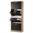 thumbnail image 3 of Mueble Zapatero Organizador de Calzado 4 Cajones Blanco y Madera, Clóset para Zapatos hasta 24 Pares negro M, 3 of 6