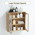 thumbnail image 7 of Wirrytor Natural Wall Storage Cabinet, Farmhouse Bathroom Shelf with Glass Door, Medicine Wall Mounted Cupboard, 7 of 7