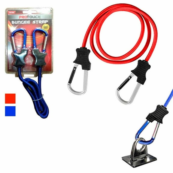 1 Pc Super Duty Bungee Strap Cord Tie Down Aluminum Carabiner Secure Hooks 3 Ft