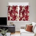 thumbnail image 4 of Chinese Flowers Kitchen Curtains Window Panels, Spring Pink Botanical Blooms Flowers Insulated Window Treatment Curtain, Grommet Curtains for Bedroom/Living Room/Bathroom, 2 Piece 52"Wx45"L, 4 of 8