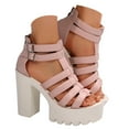thumbnail image 2 of MKLEKYY Sandalias de Playa para Mujer, Zapatos de Verano Con Hebilla Lisa, Informales, Con Punta Abierta y Tacones Cuadrados, Cómodos, para Playa, 2 of 4