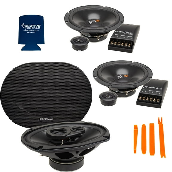 PowerBass a Pair of S-60C 6.5" OEM Replacement Component with a Pair of S-6903 6X9" OEM Replacement Coaxial Speakers