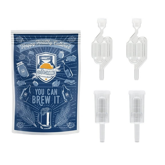 4 Pack of Airlocks - 2 S-Shaped Airlocks and 2 3-Piece Airlocks