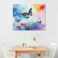 thumbnail image 2 of ARISTURING Butterfly Pictures Decor Wall Art Print on Canvas Pink Wtercolor Poster for Bedroom Bathroom Kids Room Ready to Hang, 2 of 6