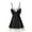 Black, variant on Women's Nightgowns and Sleepshirts New Women Satin Nightdress Spaghetti Strap Low Cut Backless Lace Mini Dress Nightgown with Chest Pads Pinks M