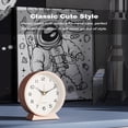 thumbnail image 6 of Analog Alarm Clock 4.5",Small Retro Desk Clock Battery Operated,Slient Metal Table Clock with Light for Living Room Decor,Bedroom,Bedside,Shelf, 6 of 7