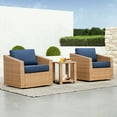 thumbnail image 5 of CHITA 2-Piece Outdoor Swivel Light Brown Wicker Chair with Cushion, Blue, 5 of 8