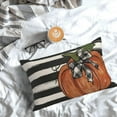 thumbnail image 4 of Fall Pillow Covers 12x20 Set of 2 Orange Pumpkin Maple Leaves Stripes Fall Decor Pillowcase Autumn Harvest Decorative Outdoor Throw Pillow Covers Linen Thanksgiving Cushion Case for Sofa Home, 4 of 6