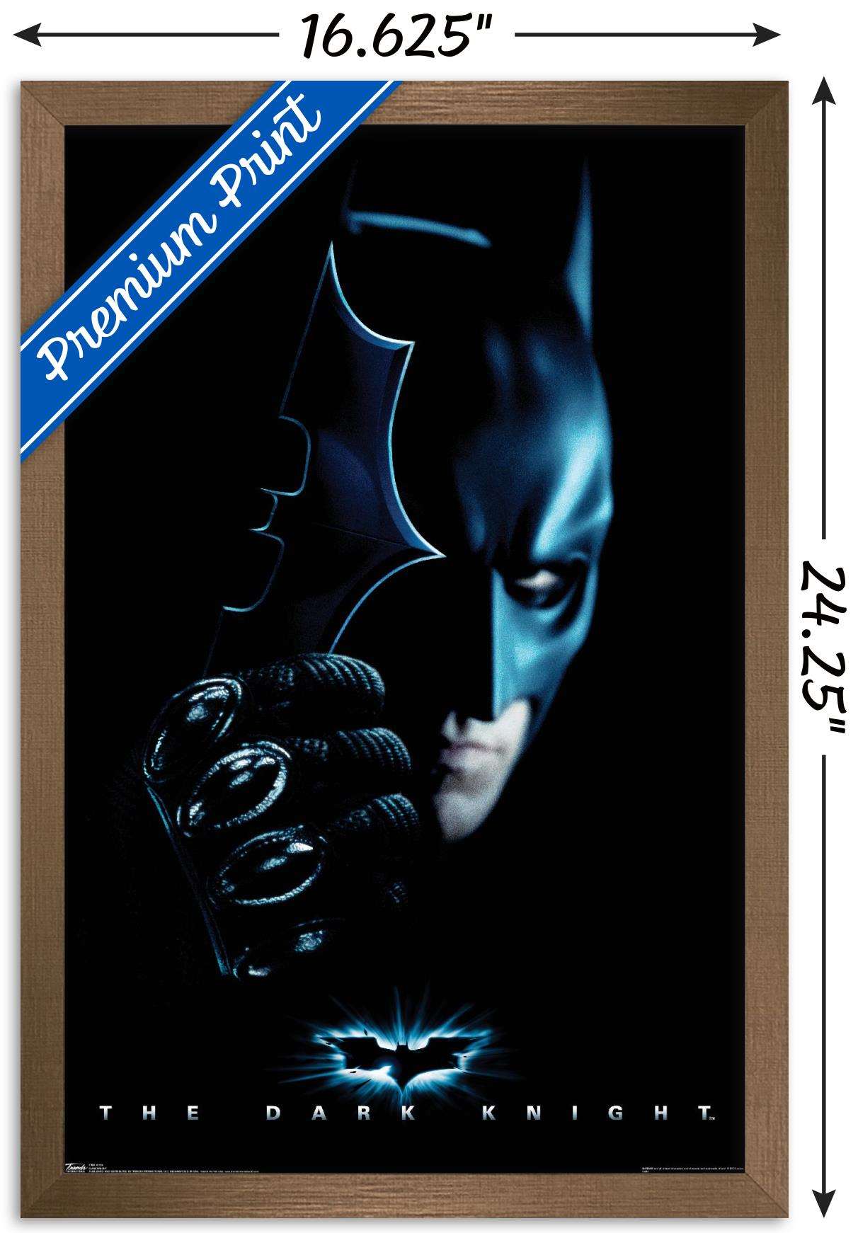 DC Comics Movie - The Dark Knight - Batman with Batarang Wall Poster, 14.725" x 22.375", Framed