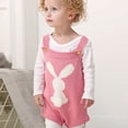 thumbnail image 4 of YunPes Boys and Girls 3D Bunny Tail Decoration Suspenders Knitted Romper Children's Easter Wear Boys Snap up Rompers, 4 of 8