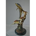 thumbnail image 5 of Nifao Dolphin with Three Turtles Outdoor Fountain Statue, Bronze Garden Water Feature Sculpture for Patio & Yard – Garden Outdoor Decor Sculpture, 23"L x 22"W x 35"H, 5 of 11