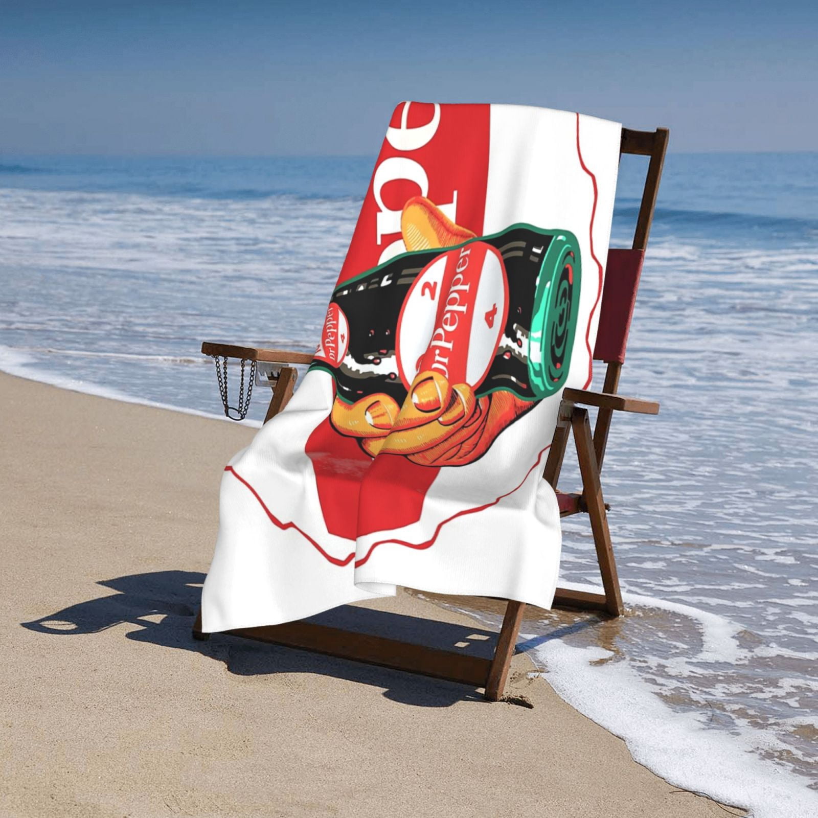 Dr.Pepper 5 Bath Towel Washcloths Beach Towel Quick Dry Towel Microfiber Absorbent Bath Towel 32x52 In
