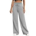 thumbnail image 4 of Outfmvch Wide Leg Pants Woman Sweatpants Women Baggy Sweatpants Leggings with Pockets for Women Womens Leggings Wide Leg Sweatpants Women Womens Joggers with Pockets Gray M, 4 of 8