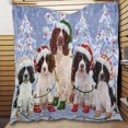 thumbnail image 1 of Christmas Lights And Springer Spaniel Dogs Quilt Bed Coverlet Bedspread - Pets, 1 of 5
