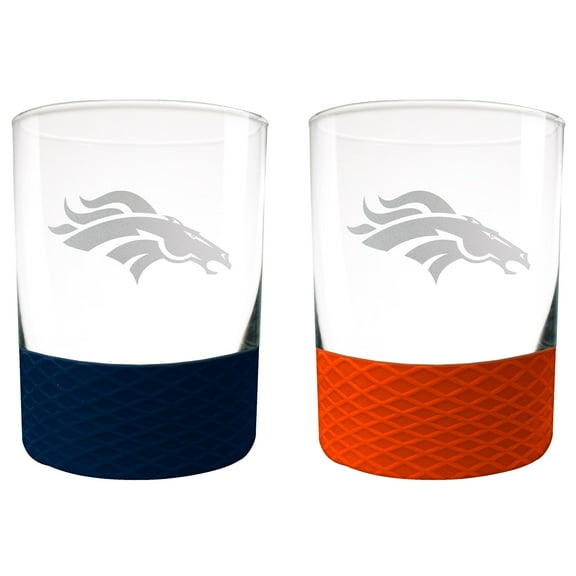 Denver Broncos 14oz. Commissioner Rocks Glass Two-Piece Set