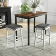 thumbnail image 4 of Costway 30" Dining Bar Stool Set of 2 Pub Height Padded Seat Wood Frame Kitchen White, 4 of 9