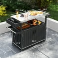 thumbnail image 3 of Olurrisa Outdoor Bar Table Top,Outdoor Bar Cart with Storage,Wheeled Kitchen Island for Food Prep, 3 of 7