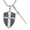 Sword & Shield B, variant on Sterling Silver Knights Templar Cross Joshua 1:9 Shield Pendant Necklace with 22+2 inch Stainless Steel Chain Men's Verse Bible Armor of God Necklace