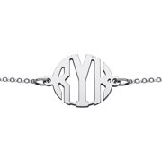Personalized Planet Women's Sterling Silver Monogram Bracelet, 7"
