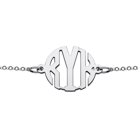 Personalized Planet Women's Sterling Silver Monogram Bracelet, 7"