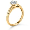 thumbnail image 3 of Gem Stone King 10K Yellow Gold White Zirconia Solitaire Engagement Ring for Women (1.50 Cttw, Oval 7X5MM, Gemstone Birthstone, Size 9), 3 of 4