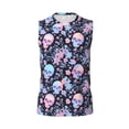thumbnail image 6 of Lsque cool Skull flower Print Men's Cotton Blend Sleeveless Muscle Shirts (S-3XL)- Moisture Wicking, Odor Protection, UPF 30+,Large, 6 of 8
