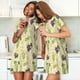 thumbnail image 4 of Easygdp Green And Purple Grapes Camisón de manga corta para mujer, informal, estampado, 4 of 6