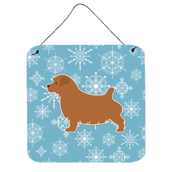 Winter Snowflake Design with Dog Art Wall or Door Hanging Prints