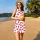 thumbnail image 3 of Fotbe Cartoon Strawberry Vestido de Verano sin Mangas para Mujer – Vestido Midi Línea A, Estilo Camiseta Floral, Vestido Playero Casual y Fluido, 3 of 7