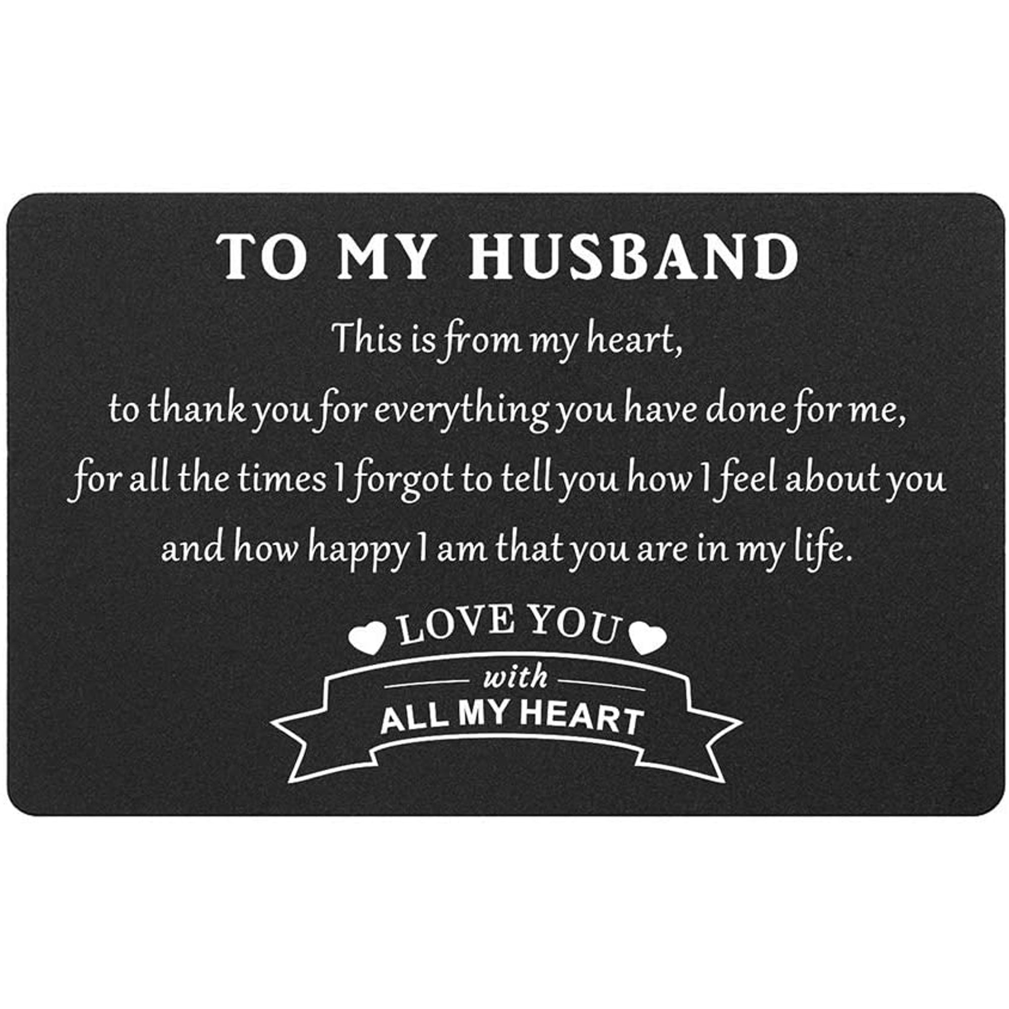 Metal Wallet Card Insert For Husband I Love You With All My Heart Thank You Husband Anniversary Gifts For Him Men Walmart Canada