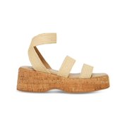 Steve Madden Womens Sashes Cork Flatform Sandals