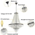 thumbnail image 6 of Fichiouy Crystal French Empire Chandelier Ceiling Lamp Light Large Foyer Pendant Light, 6 of 8