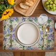 thumbnail image 4 of Purple Hydrangea Placemats Set of 6, Spring Floral Elegant Pastoral Vintage Placemats for Dining Table, Place Mats for Kitchen Tabletop, Waterproof Wipeable Dining Table Mats Set, 4 of 9